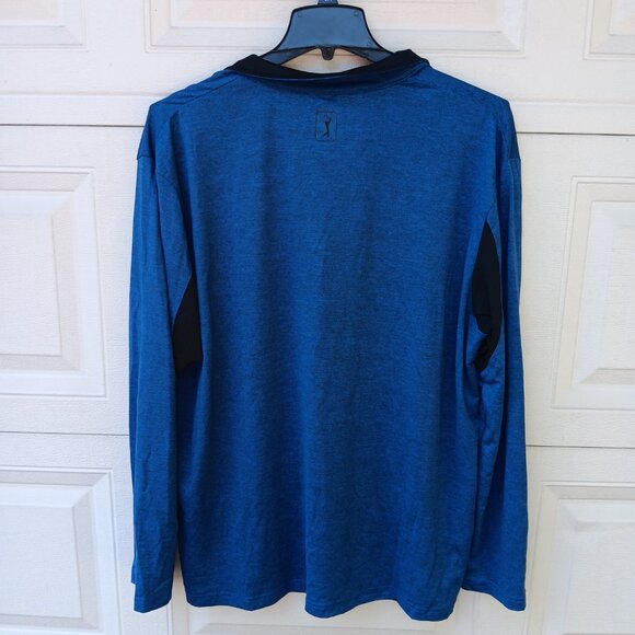 PGA Tour Pro Series Mens XL Blue Golf 1/4 Zip Pullover Long Sleeve Performance - Picture 3 of 5